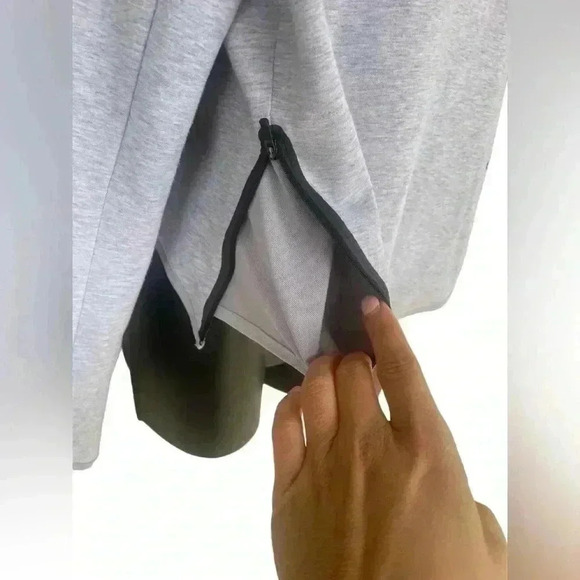 NIKE WOMENS DRI FIT CROP ROLL NECK SWEATSHIRT front pockets sz small color Grey - Picture 5 of 8